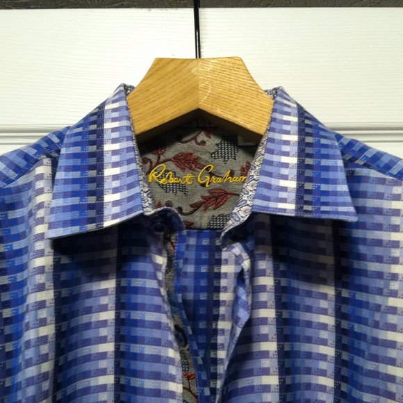 ROBERT GRAHAM MENS BLUE 100%COTTON LONG SLEEVE CASUAL SHIRT SIZE: XL